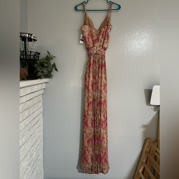 Dress the Population Chrissy Maxi Gown - Pink Floral Metallic - XXL (NWT) - Picture 3 of 10